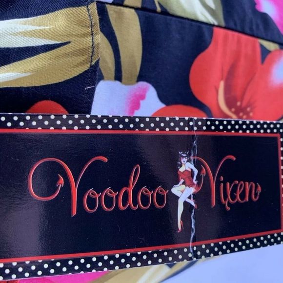 01. Voodoo Vixen Dress Floral Hawaiian Inspired 60's Retro Vixen Sm NWT - Picture 4 of 4